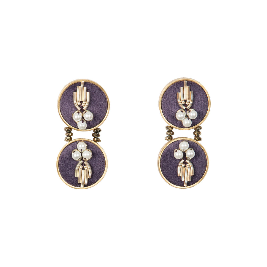 Vintage Inspired Small Purple Earrings