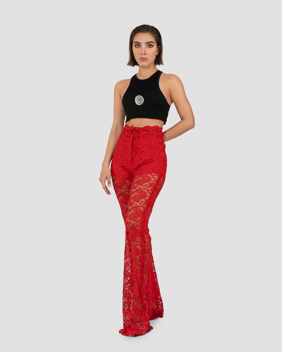 Red Chichi Strappy Trousers