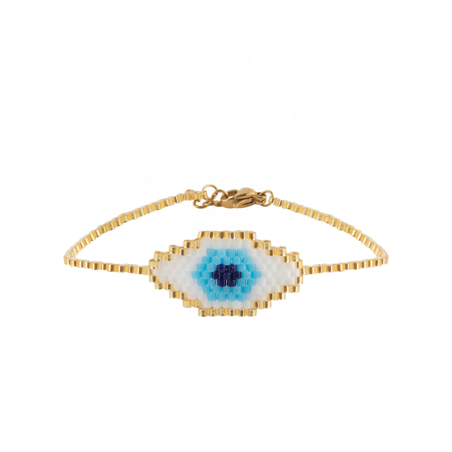 Gold Evil Eye Beads Bracelet