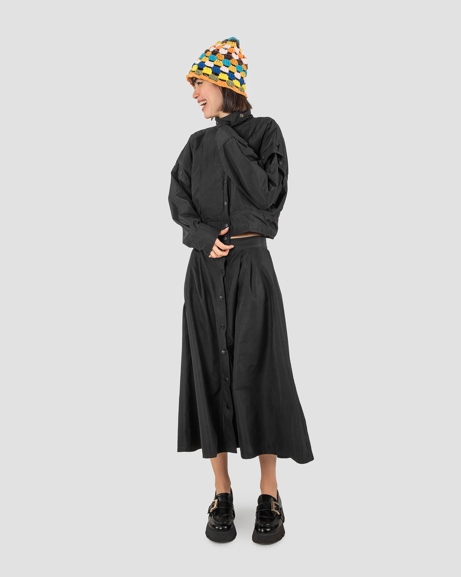 Aleph Black Removable Sleeves Coat