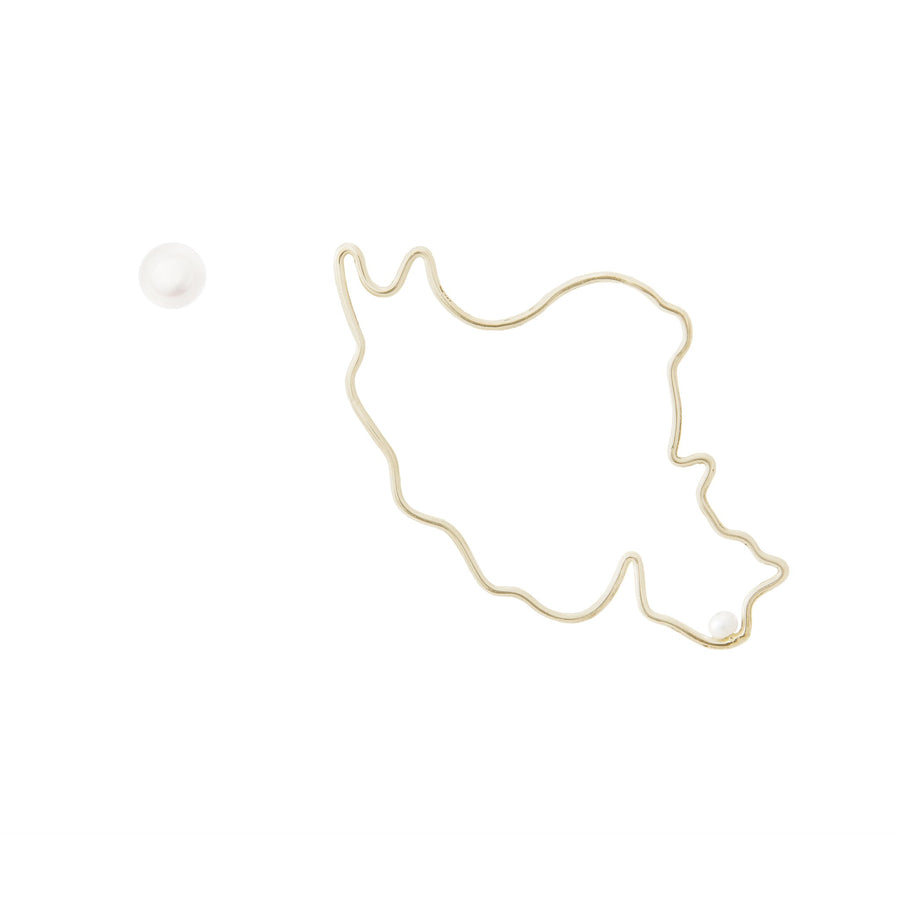 Gold Plated Persia Map Earring