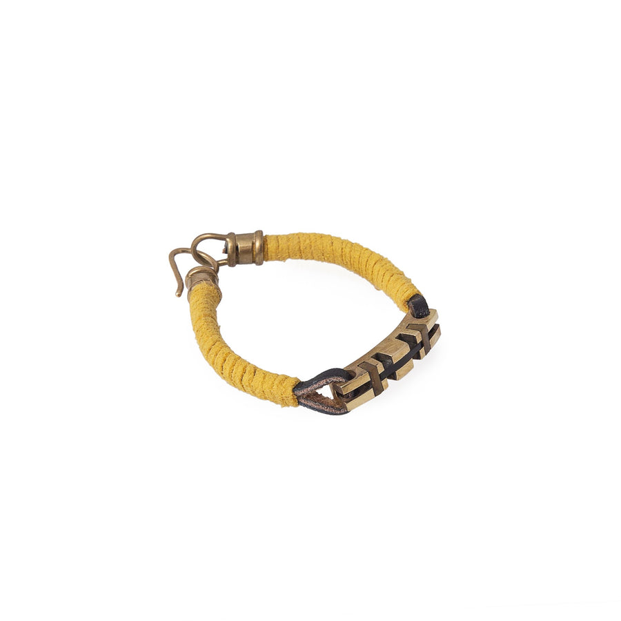 Yellow Leather And Stone Key Bracelets