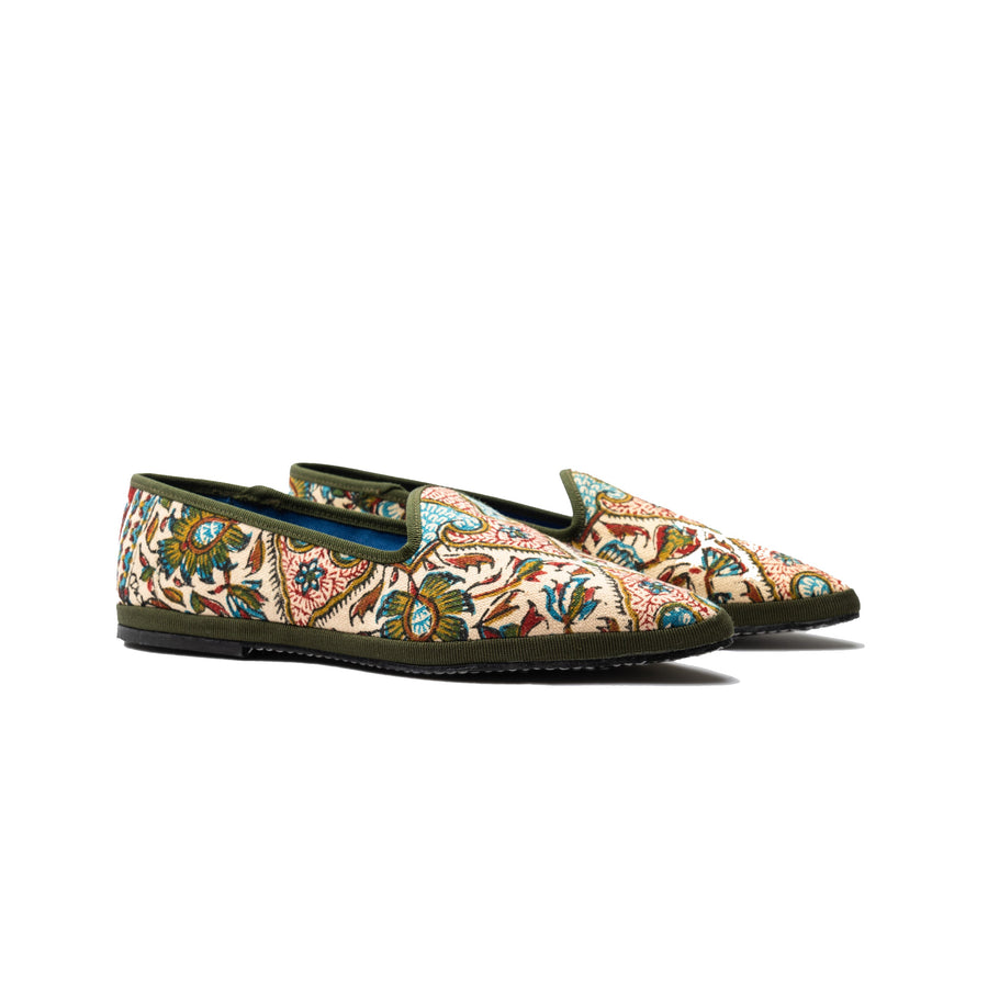 Toot block print canvas loafers