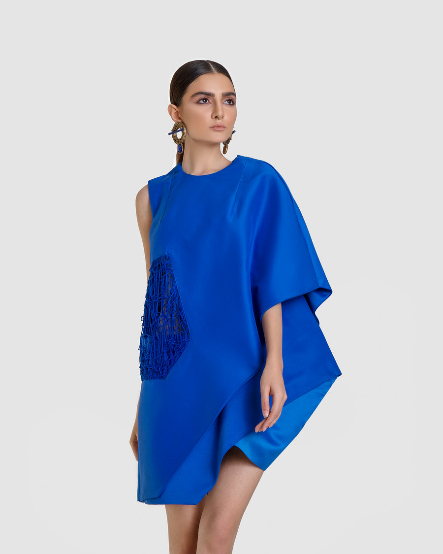 Asymmetrical Cobalt Midi Dress