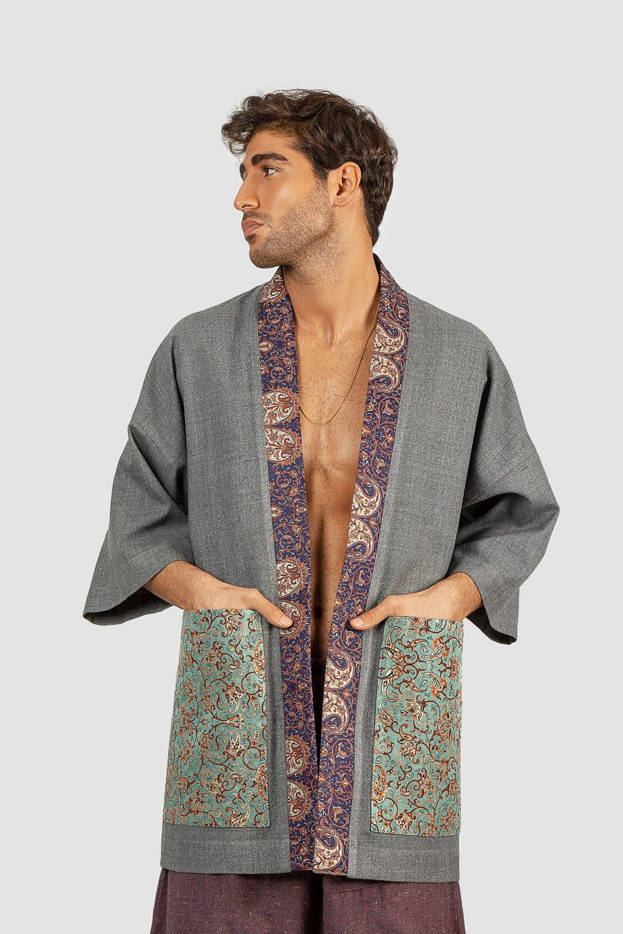 Paisley Collar Kimono