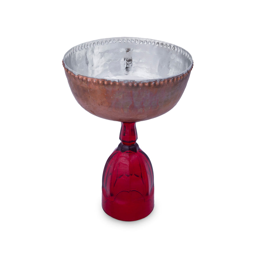 Copper Bowl On Wine Glass -Red