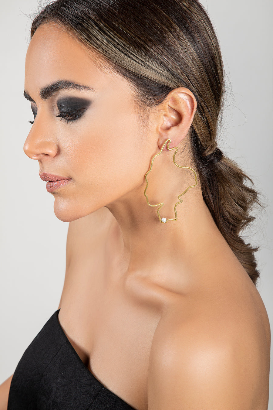 Gold Plated Persia Map Earring