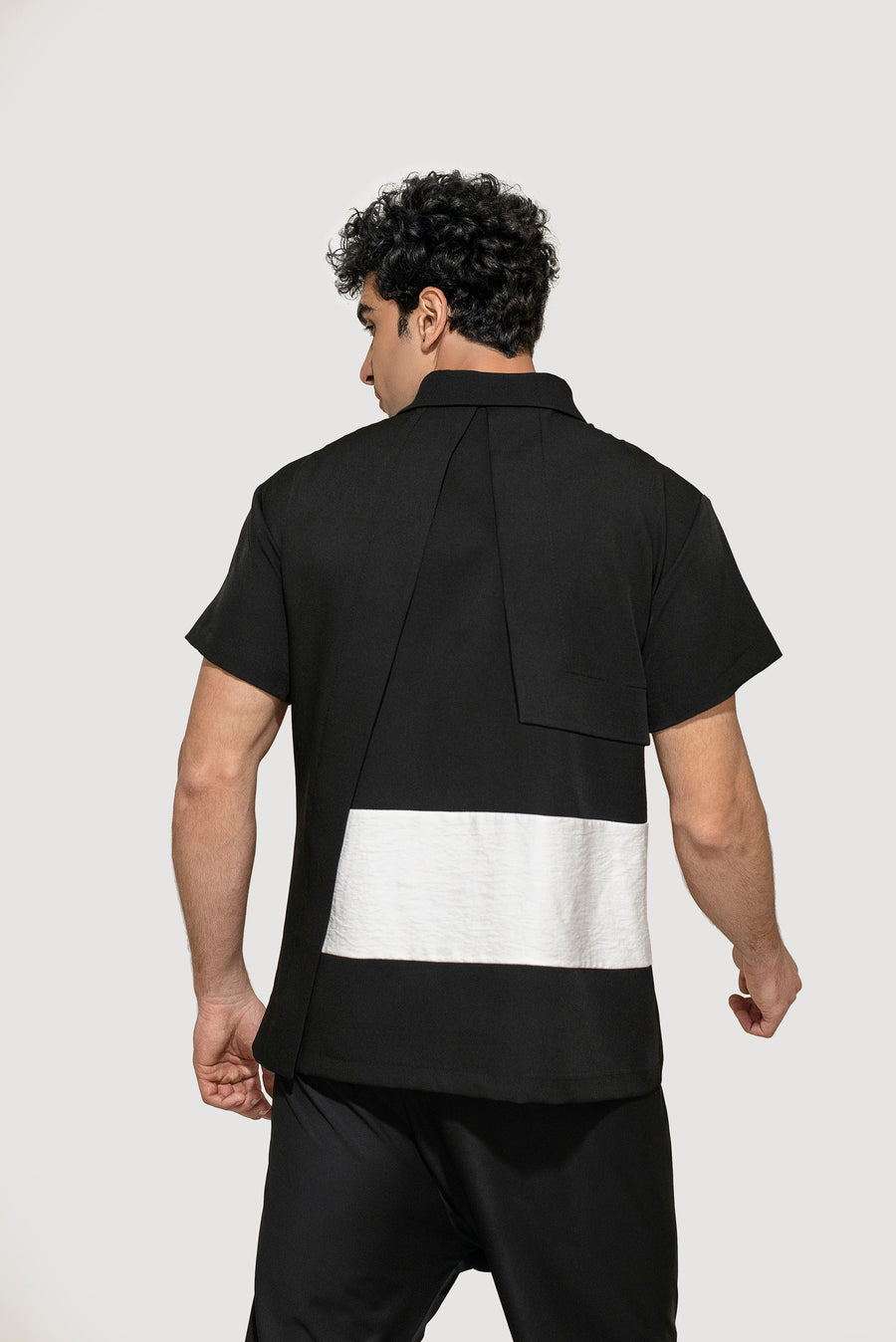 Black And White Zip Up Shirt