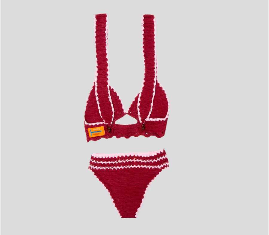 Macrame Red Crochet Bikini