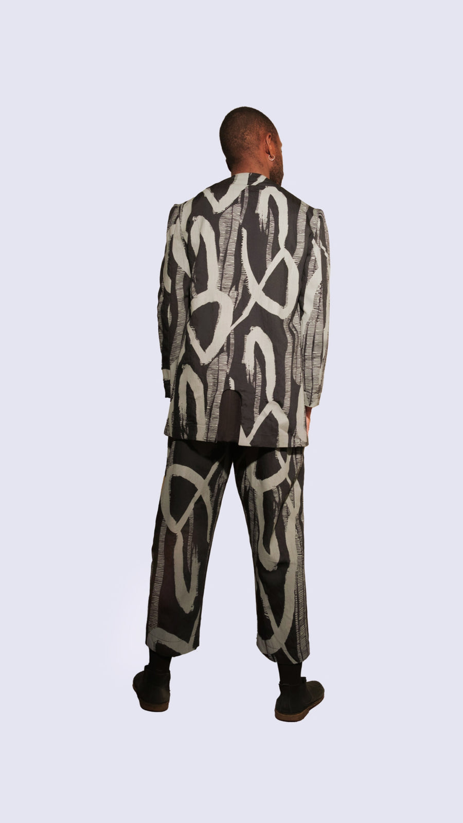 Printed Linen Suit Trouser
